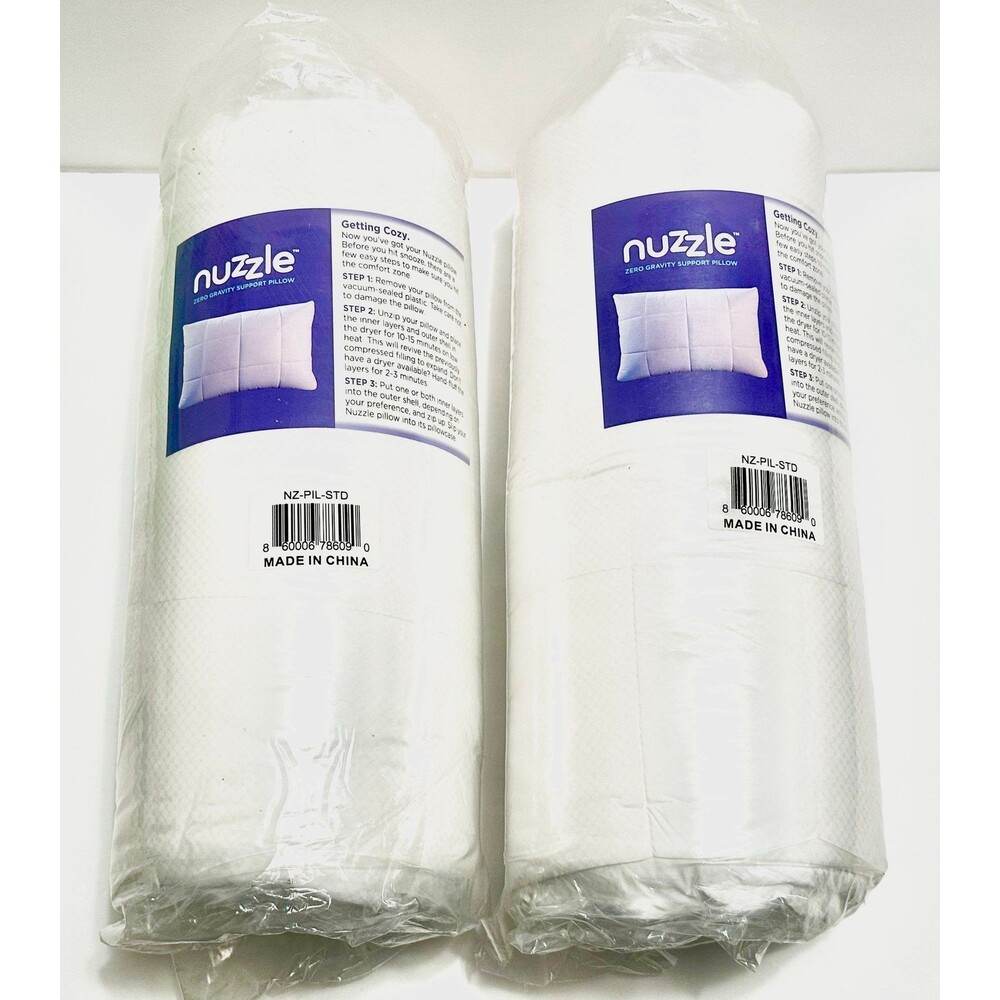 Nuzzle Zero Gravity Support Pillow Pillows Standard Lot of 2 Bed Bedding